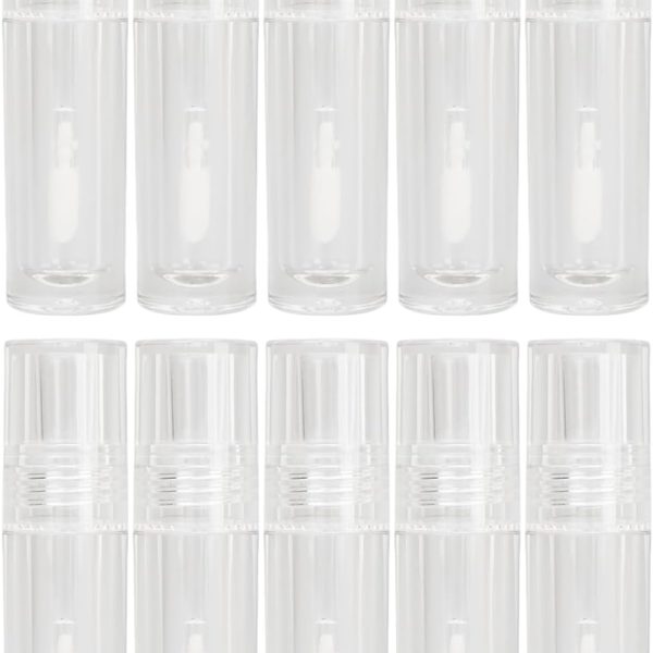 Refillable Lip Glaze Bottle, 10 Pack Clear Empty Lip Gloss Tube Leakproof Clear Plastic Small Travel Lip Cosmetics