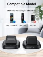 ⁦LVFAN for Fitbit Charge 6/Charge 5/Luxe Charger, Charging Cable Replacement Accessories with Reset Button, Smart Watch Fast Charging Station, Magnetic Charger Stand Dock for Fitbit Charge 6/5&Luxe⁩ - الصورة ⁦3⁩