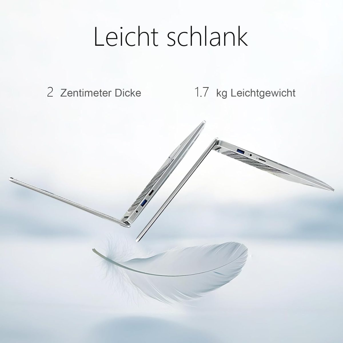 ⁦Elepad Laptop, 14.1Inch FHD IPS Screen, N4105 Processor, 6GB RAM 256GB SSD Expandable 1TB, Windows 11 Computer with 2 Stereo Speakers, WiFi-5, HDMI⁩ - الصورة ⁦3⁩