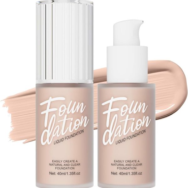 KASTWAVE Foundation Makeup, Durable Waterproof Soft Matte Liquid Foundation, Oil Control Concealer Cream Full Coverage Foundation. (102 Nude, 40 ml)
