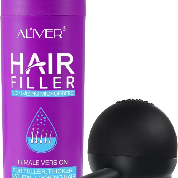 ALIVER Hair Building Fibers for Women(black 27.5Hair Gap Filler with Fibre Hair Powder Spray, Scalp Cover,Hair Powder for Women, Hair Fibres for Thinning Hair,Thicker Fuller for Hair Loss