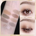 ⁦Eyeshadow Palette, 9 Colors Eyeshadow Palette Makeup with 3 Eyeshadow Brushes, Matte Nude Color, Neutral Shimmer, Long Lasting, Highly Pigmented, Cute, Tan⁩ - الصورة ⁦3⁩