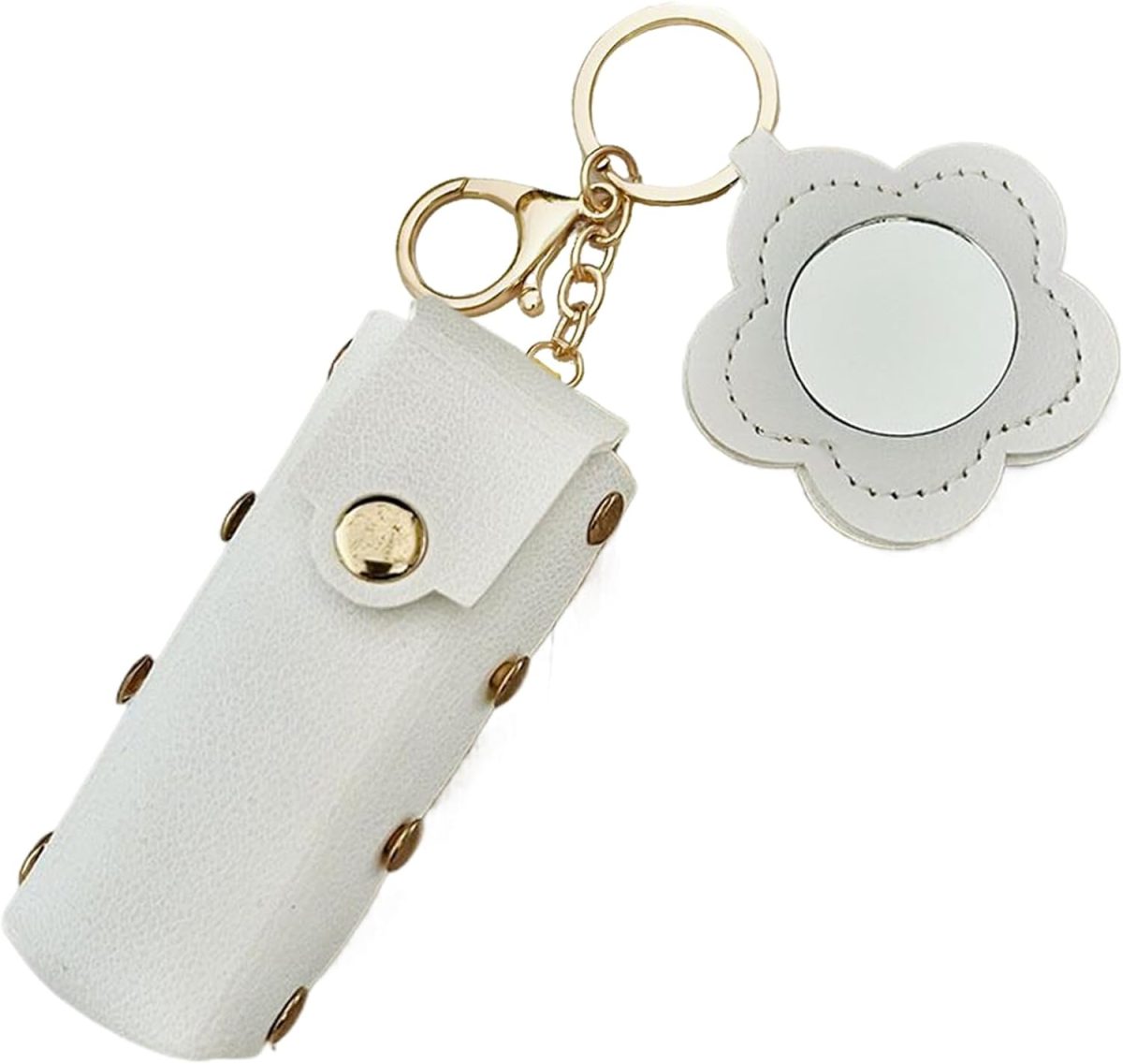 ⁦Lipstick Holder Keychain | PU Leather Lipstick Pouch,Fashion Makeup Storage Organizer for Women Girls Cosmetic Wallet⁩ - الصورة ⁦9⁩