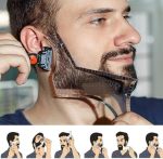 ⁦FANJEIS Men's Beard Shaping Tool With Inbuilt Comb Transparent Template Styling Comb Templates for Goatee Mustache Sideburns, Jaw Cheek/Neck Line, Symmetric/Curve/Step Cut (Clear)⁩ - الصورة ⁦7⁩