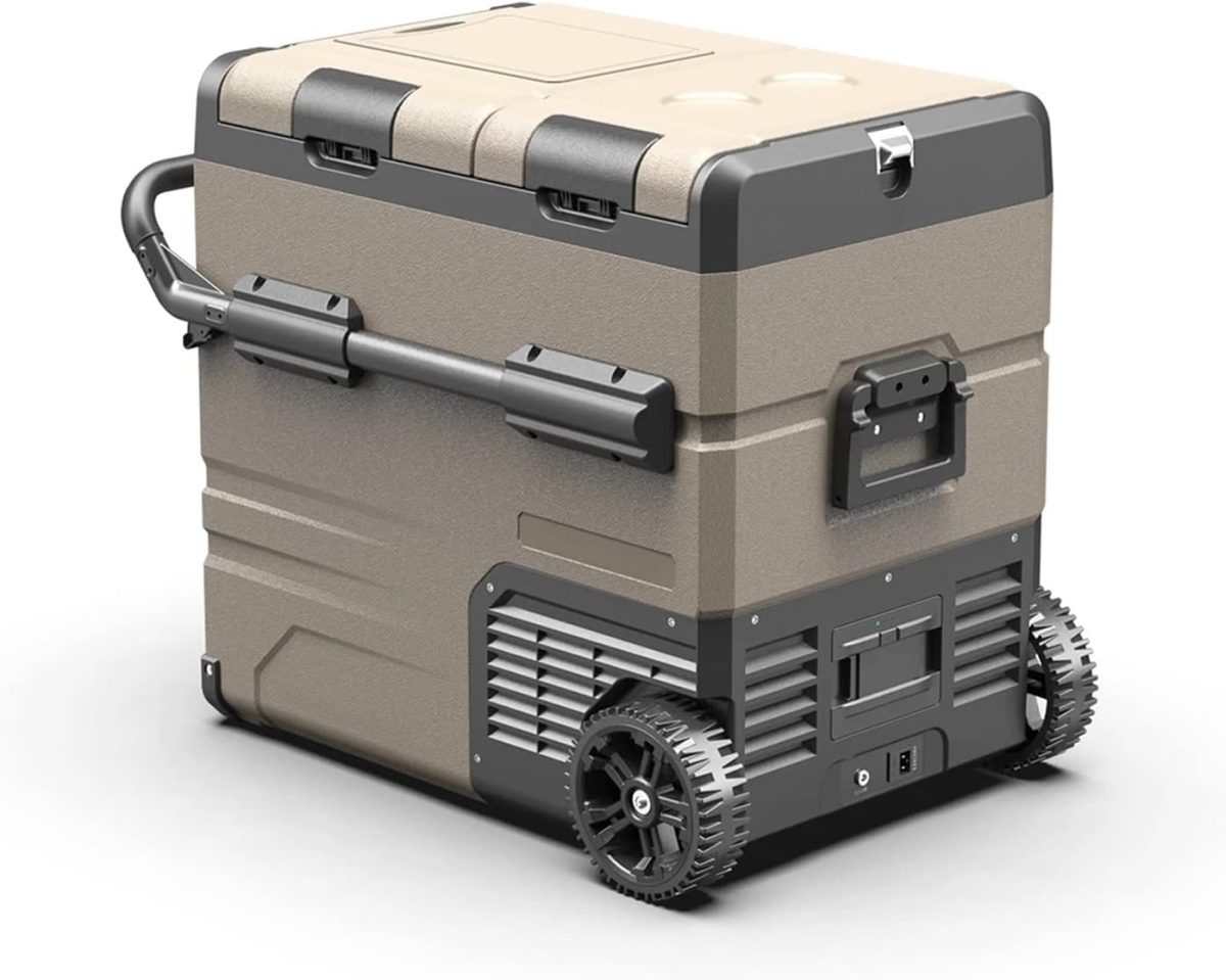 ⁦QBNZAXC Mini fridge 55L Portable Refrigerator Double Door Fridge Cooler Freezer Compressor Fast Refrigeration⁩ - الصورة ⁦2⁩