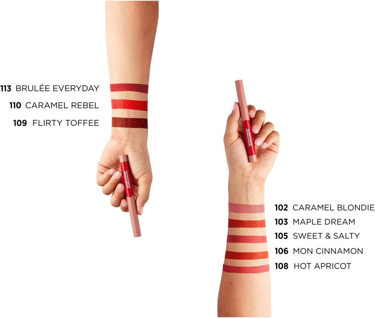⁦L'Oreal Paris Matte Lip Crayon Lipstick, 108 Hot Apricot, 20g⁩ - الصورة ⁦7⁩