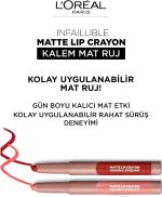⁦L'Oreal Paris Matte Lip Crayon Lipstick, 108 Hot Apricot, 20g⁩ - الصورة ⁦6⁩