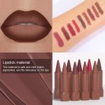⁦ALMEKAQUZ Maroon Gradient Matte Lipstick, Crayon Lip Liner Pencil, Flawless Contour Gradual Ombre Effect lip Pencil, for Women Long Lasting Waterproof Smudge Proof Lipstick 1#⁩ - الصورة ⁦4⁩