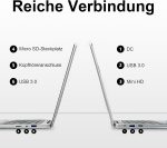 ⁦Elepad Laptop, 14.1Inch FHD IPS Screen, N4105 Processor, 6GB RAM 256GB SSD Expandable 1TB, Windows 11 Computer with 2 Stereo Speakers, WiFi-5, HDMI⁩ - الصورة ⁦5⁩