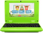 ZHAOHUIXIN 7" Portable Small Laptop, Android 12 Quad Core with 2GB RAM 32GB ROM Mini Laptop Notebook for Kids,Ideal Gift for Children 's Learning and Entertainment (Green)
