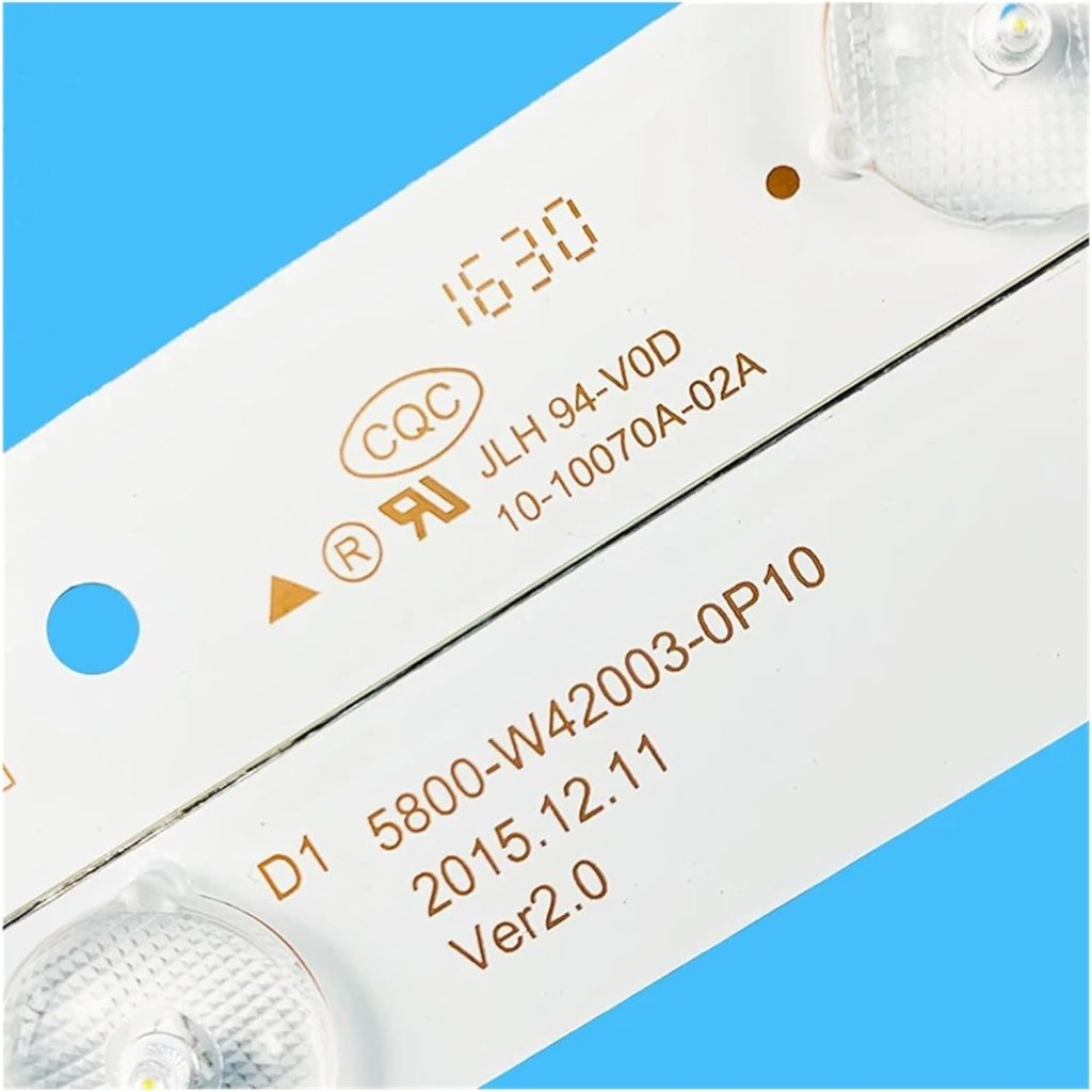 XSGZFC 6pcs=1set 5leds 3v 379mm Suitable For Sky/wor.th 49-inch LCD TV 5800-W42003-0P10 10-10070a-02a LED-42B700S 42E368W RDL420FY