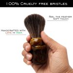 ⁦RUBAB MEN Premium Shaving Brush for Men | Cruelty-Free Imitation Badger Bristles for a Luxurious Wet Shaving Experience | Thick Dense Knot & Handcrafted Ergonomic Handle for Delightful Shaving⁩ - الصورة ⁦2⁩