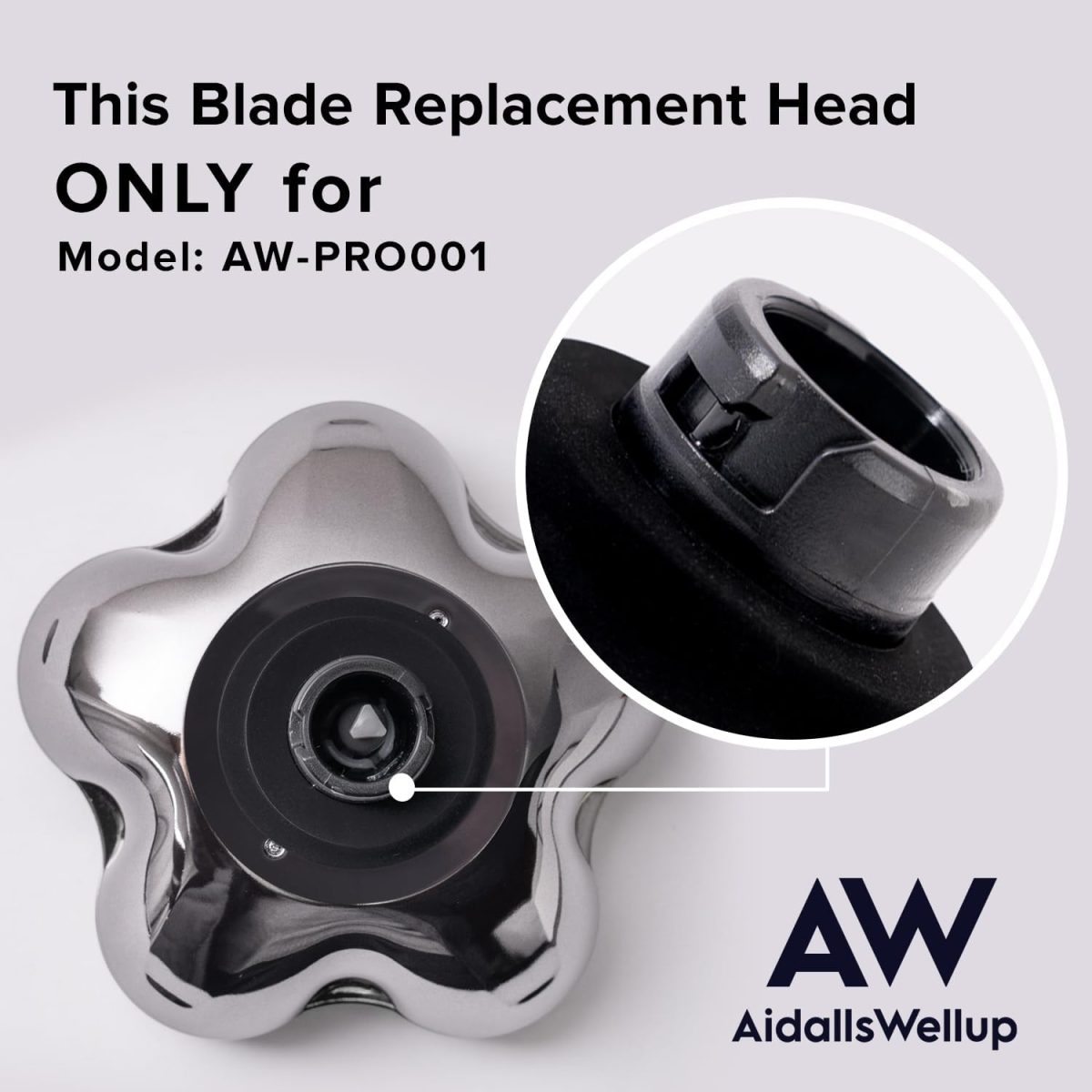⁦AidallsWellup 6D Blade Refills, 𝐎𝐍𝐋𝐘 𝐟𝐨𝐫 𝐌𝐨𝐝𝐞𝐥: 𝐀𝐖-𝐏𝐑𝐎𝟎𝟎𝟏, for AidallsWellup Electric Head Shaver for Bald Men⁩ - الصورة ⁦3⁩