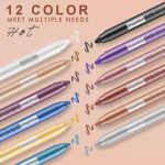 ⁦Matte Eyeshadow Pencil Set with Sharpener Cover, Long Lasting Glitter Eyeshadow Stick Waterproof Shiny Colored Sticks Metallic Eyeshadow Pencil Crayon Eye Brightener Makeu p for Women and Girls⁩ - الصورة ⁦2⁩