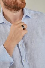 ⁦CNICK Smart Payment Ring - Contactless NFC Payment Ring with Tokenization, Fashionable Design, VISA and MasterCard Compatible, Tesla Key Ring for Model S/3/X/Y/CT (Black, 10.5)⁩ - الصورة ⁦2⁩
