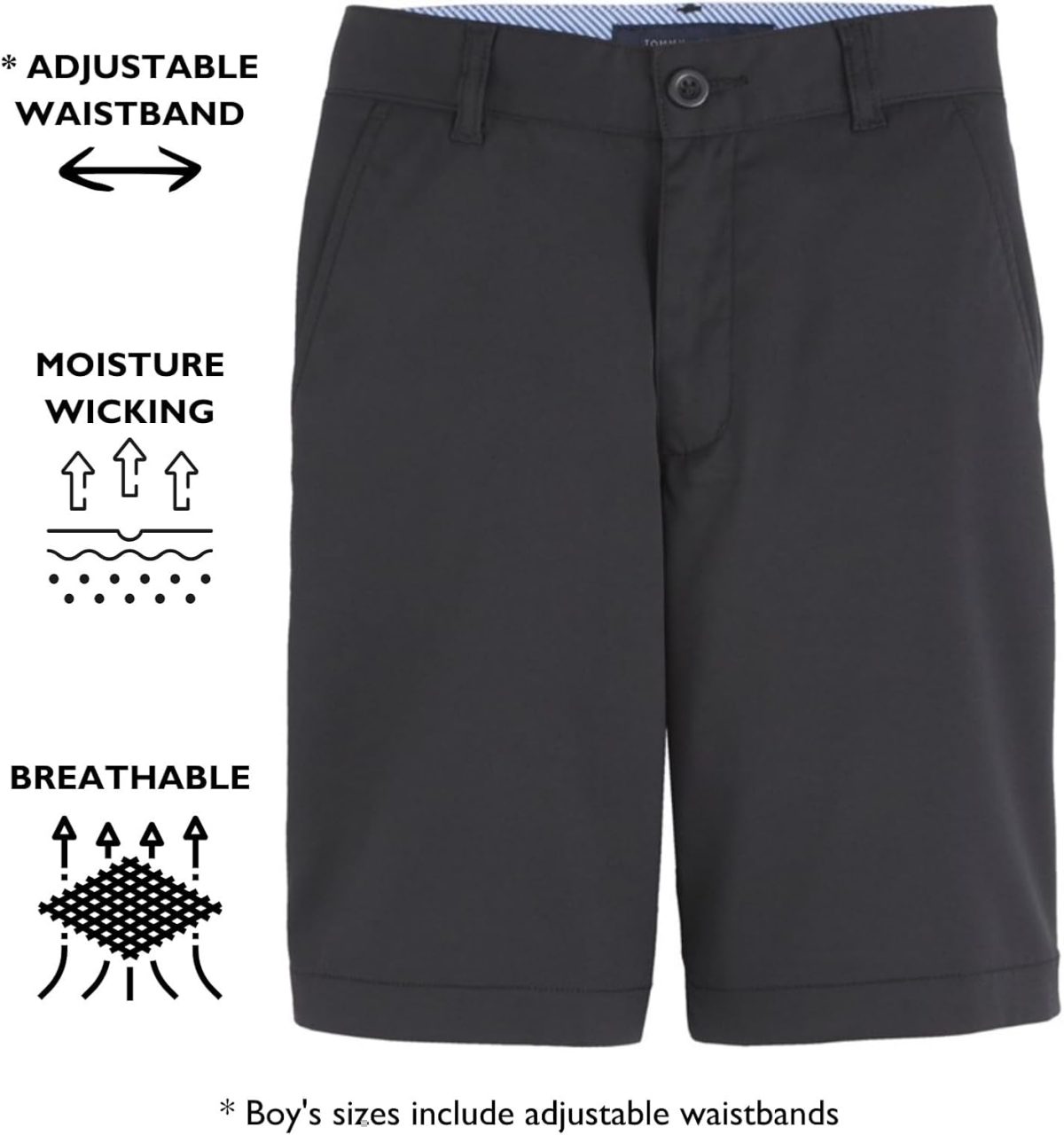 ⁦Tommy Hilfiger Boys Performance Golf Shorts, Breathable, Kids School Uniform Clothes⁩ - الصورة ⁦3⁩