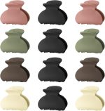 12 Pcs Lolalet Small Hair Claw Clips, 1.57 Inch Nonslip Medium Hair Claw Clips Half Hair Clamps for Thin Fine Hair, Acrylic Strong Hold Jaw Clip for Women Girls Kids