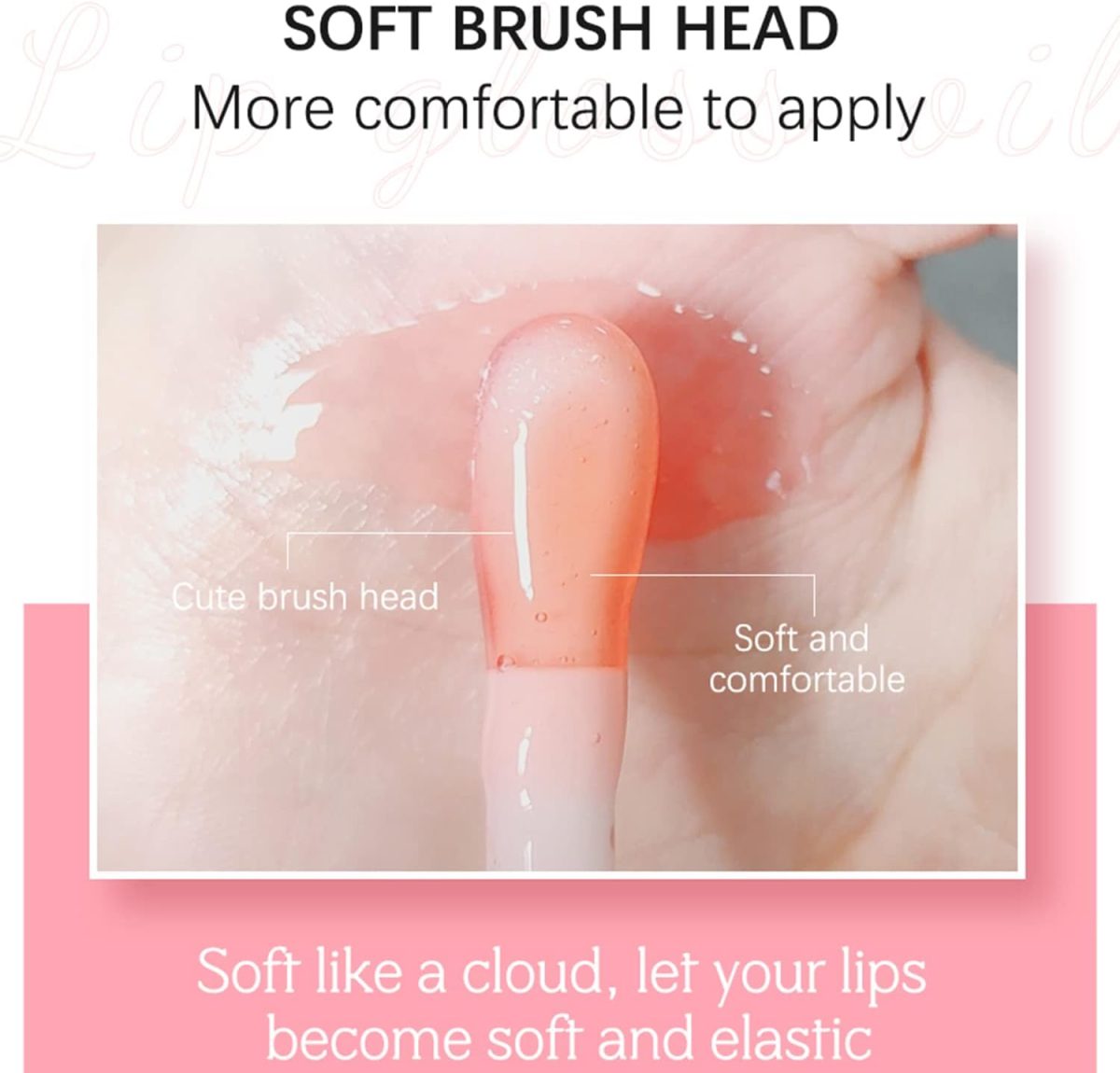 ⁦Sea-Maid Plumping Lip Gloss, Hydrating Lip Gloss Tinted Lip Balm, Big Brush Head Glitter Shine, Long Lasting Nourishing Non-sticky Fresh Texture, Black⁩ - الصورة ⁦6⁩