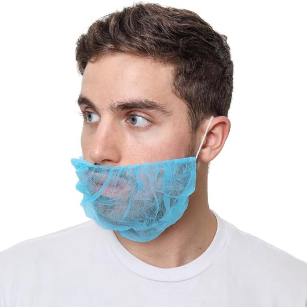 SAFEKO Beard Nets, Disposable Beard Covers, Beard Net for Food Service, Cooking, Cleaning, 18" and 21"
