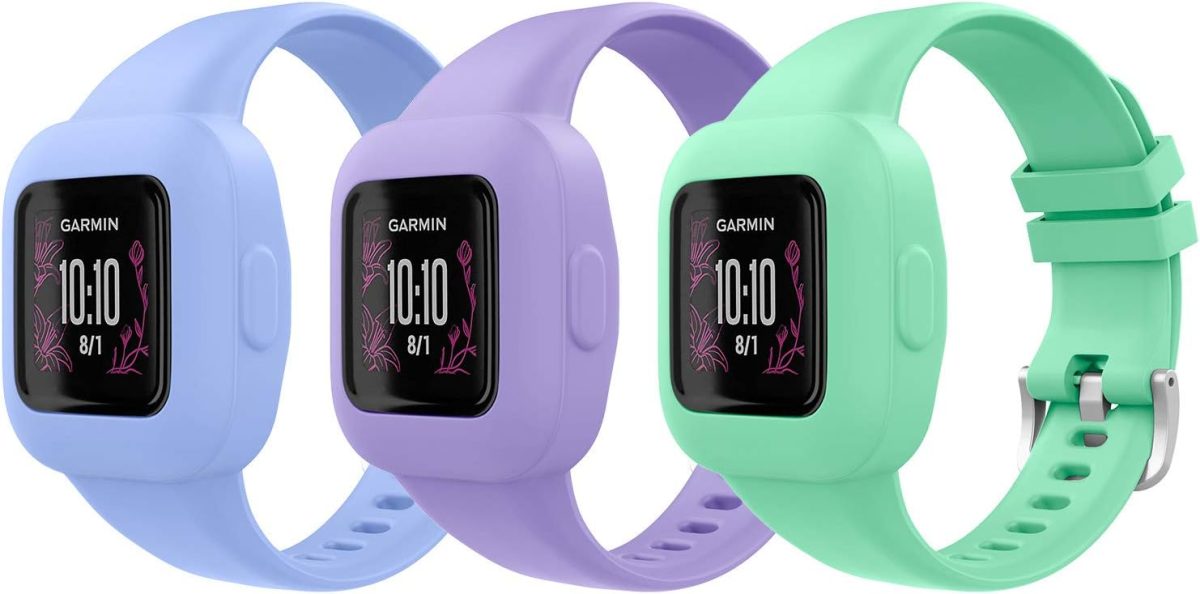MoKo 3 Pack Silicone Replacement Bands Adjustable Smart Watch Band for Kids Compatible with Garmin Vivofit JR 3