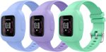 MoKo 3 Pack Silicone Replacement Bands Adjustable Smart Watch Band for Kids Compatible with Garmin Vivofit JR 3