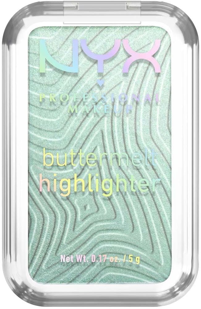 NYX Professional Makeup Buttermelt Highlighter, Powder Highlighter, 12 HR Wear, Fade & Transfer Resistant, Butta Mint