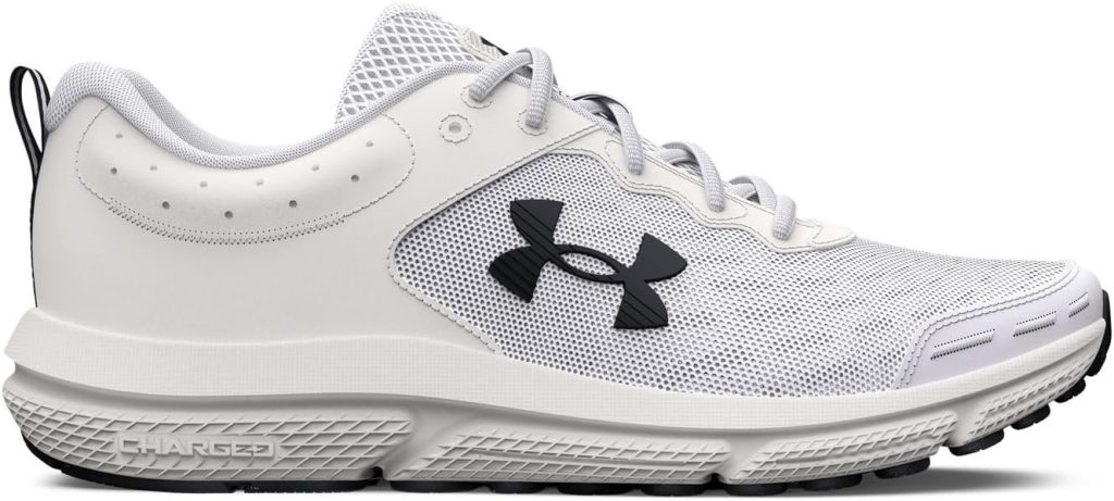 Under Armour UA Charged Assert 10 Men's Laced Shoes, White/Black/Black, Size 42.5 EU