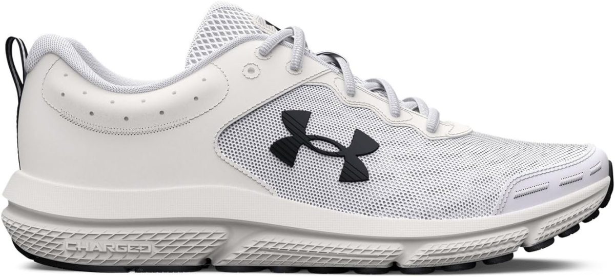 Under Armour UA Charged Assert 10 Men's Laced Shoes, White/Black/Black, Size 42.5 EU
