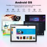 ⁦Crelander 10.1 Inch Android 13 Tablet with SIM Card Slot 4G LTE Calling,12GB+512GB, 8000mAh Battery, Dual Camera, Bluetooth/WiFi, Bundle with Case, Keyboard, Mouse & Stylus (Grey Black)⁩ - الصورة ⁦3⁩