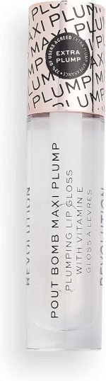Makeup Revolution Pout Bomb Maxi Plump Lip Gloss, Lip Plumper Gloss To Increase Lip Volume, Contains Vitamin E, Glaze