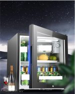 ⁦XXCFVFG Small refrigerator Mini Single Door Refrigerator Super Capacity Ice Bar Refrigeration Micro Freezing Office Hotel Household Exquisite⁩ - الصورة ⁦4⁩