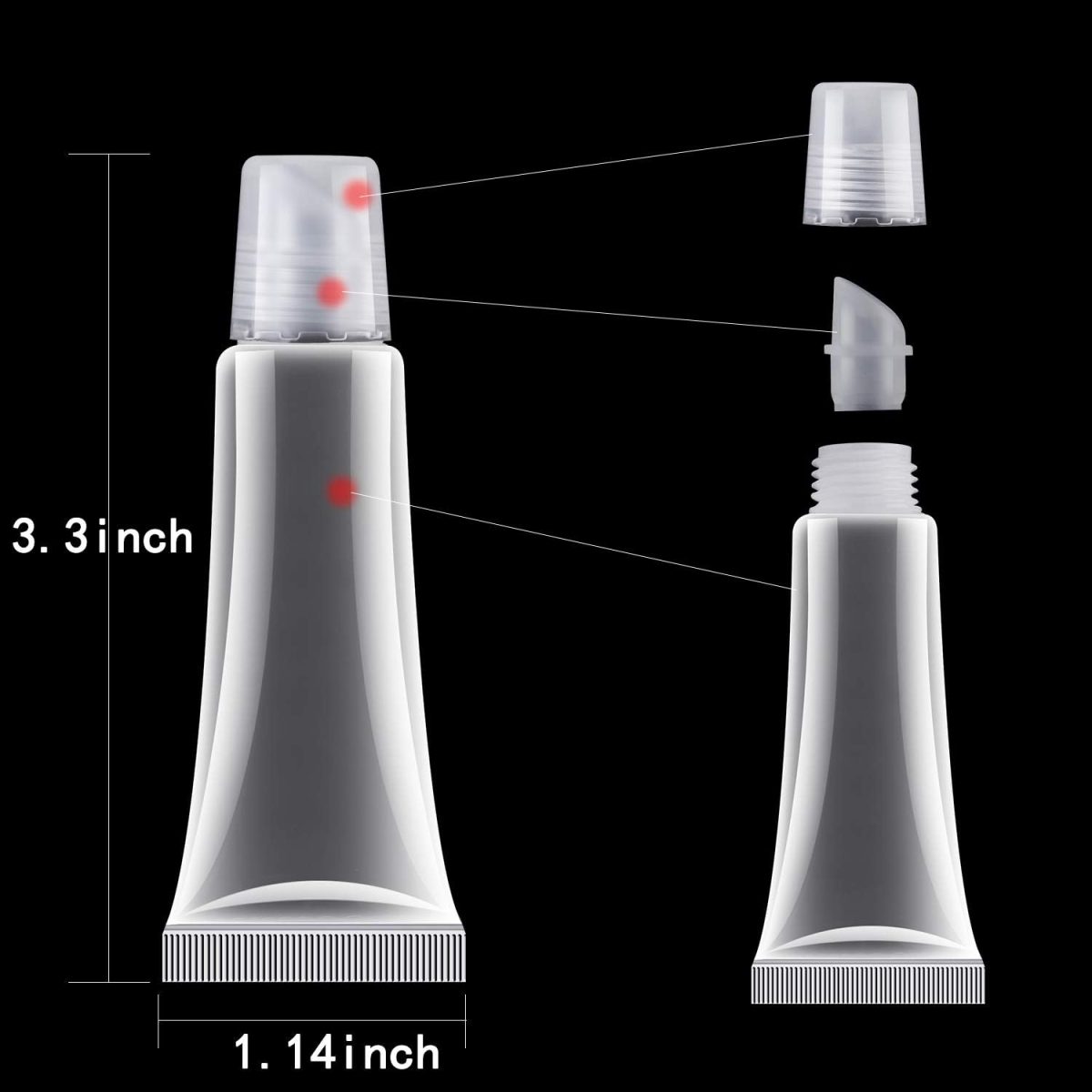 ⁦HRLORKC 40Pcs 10ml Empty Tubes Lip empty lip gloss containers for Lip Gloss Balm Cosmetic⁩ - الصورة ⁦4⁩