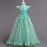 ⁦Girls Rainbow Costume Pageant Princess Party Tulle Dress Kids Baptism Christening 3rd Birthday Party Carnival Long Maxi Ball Gown Children's day Gift⁩ - الصورة ⁦2⁩