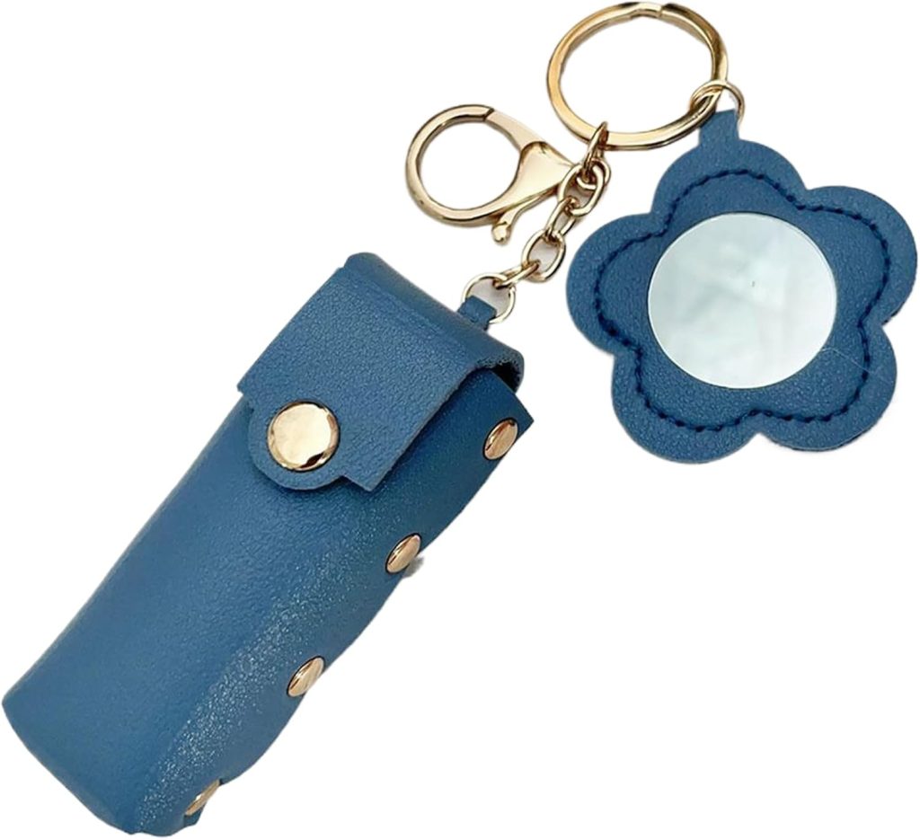 Lipstick Holder Keychain | PU Leather Lipstick Pouch,Fashion Makeup Storage Organizer for Women Girls Cosmetic Wallet