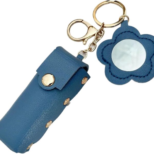 Lipstick Holder Keychain | PU Leather Lipstick Pouch,Fashion Makeup Storage Organizer for Women Girls Cosmetic Wallet