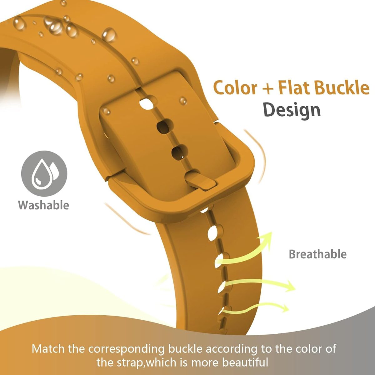 ⁦Band Compatible with Samsung Galaxy Watch 5/ Galaxy Watch 5 Pro 45mm/ Galaxy Watch 4 40mm 44mm/ Galaxy Watch 4 Classic 42mm 46mm, No Gap Silicone Replacement Strap with Colorful Buckle(5 Pack)⁩ - الصورة ⁦3⁩