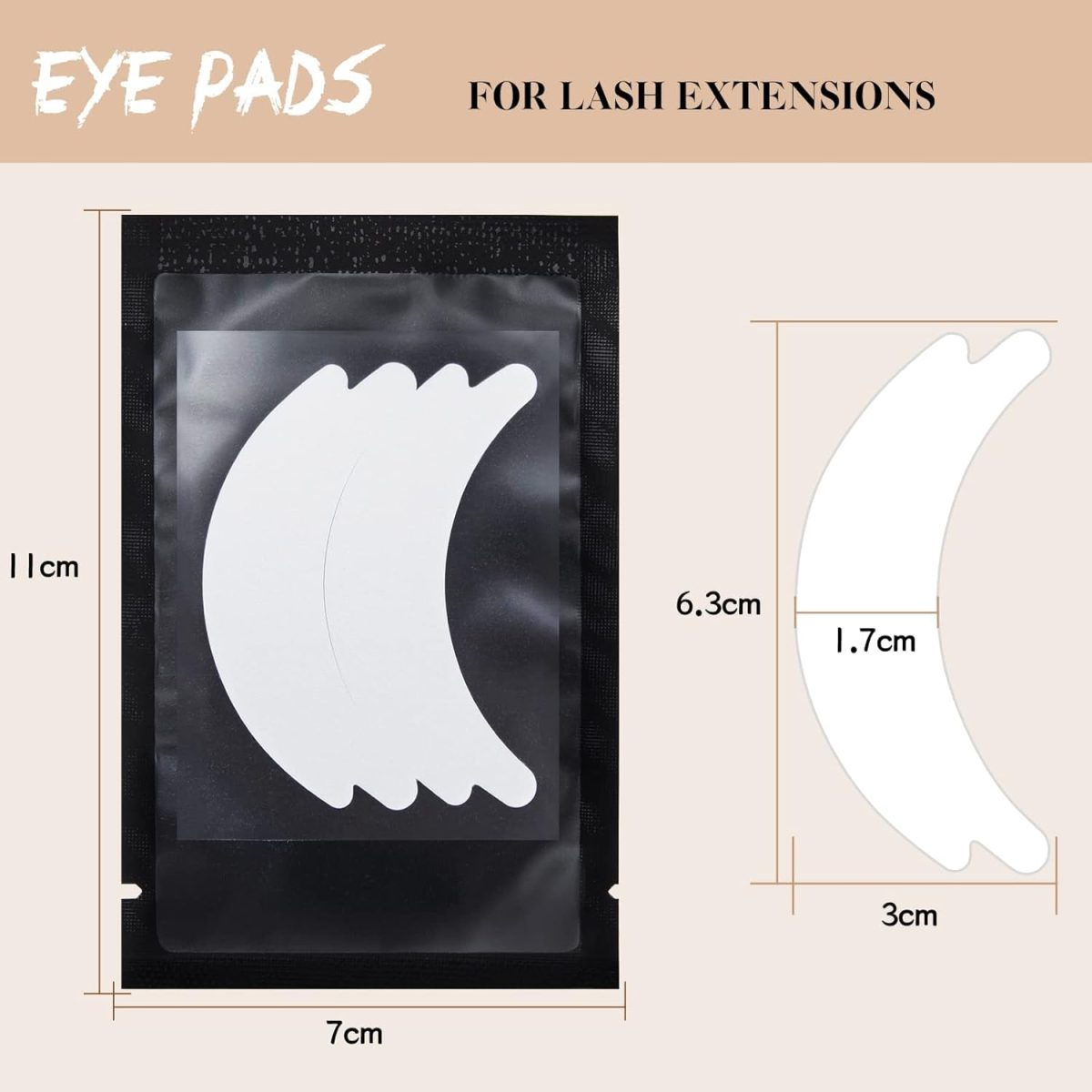 ⁦KASTWAVE Hypoallergenic Lint-Free Waterproof Sticky Well Foam Eye Pads Lash Extensions-25 Pairs⁩ - الصورة ⁦5⁩