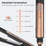 ⁦Oxsaytee Hair Iron Straightener Up to 220° Digital 5 Heat Settings Hair iron with Ceramic Coating for Smooth Glide Lasting Results for Curl Auto-shut off, Black⁩ - الصورة ⁦4⁩
