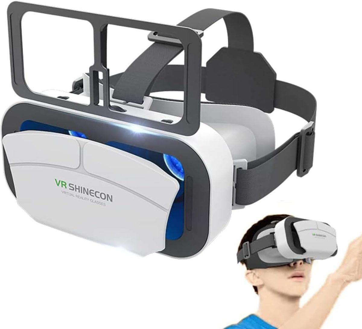 Azonee VR Headset Phone Within 4.7-7.2inch Display Screen Universal Virtual Reality Goggles Soft Comfortable Updated 3D Glasses Compatible for iPhone Android Wearable VR Set for Kids Adults