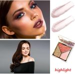⁦Contour Palette, Highlighter Makeup Palettes, 3 in 1 Palette Matte Shimmer Glow illuminator Powder Face Highlighter, Cool Toned Luminizer Cream for Bronzer, Shape, Silky Brilliant Compact⁩ - الصورة ⁦2⁩