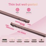 ⁦15.6" Laptop Computer, N95 Processor (4C4T, 1.7-3.4GHz) Gaming Laptop 16GB RAM 512GB PCIe SSD, FHD Display, Backlit Keyboard, Fingerprint Unlock, Students Business Laptop PC Win11 Pro OS,Rose Gold⁩ - الصورة ⁦5⁩