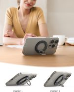 ⁦Magnetic Phone Ring Holder for MagSafe - Lamicall Magnetic Finger Phone Ring Stand Holder, Magnet Ring Grip, Compatible with iPhone 16 15 14 13 12 Pro Max Plus Mini, Mag Safe Accessories, Misty Black⁩ - الصورة ⁦5⁩