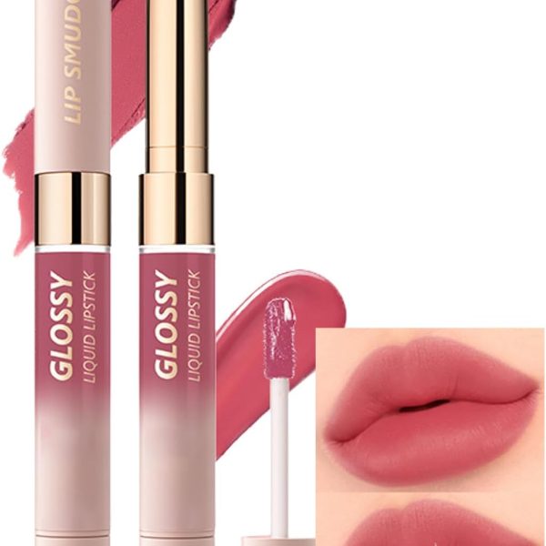 2-IN-1 Lip Liner and Lip Stain High Pigmented Lip Liner And Lip Stian Set, Long Lasting Waterproof Velvet Lip Tint, Well-Defined Lipliner Moisturize And Plump, Non-Stick Cup