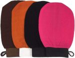 ALMEKAQUZ 4Pack Exfoliating Moroccan Hammam Mitt Kessa Scrub Gloves, Remove Dead Skin Bath Body Scrub Mitt, for All Skin Types and Improve Blood Circulation, Shower, Spa, Dead Skin Cell Remover