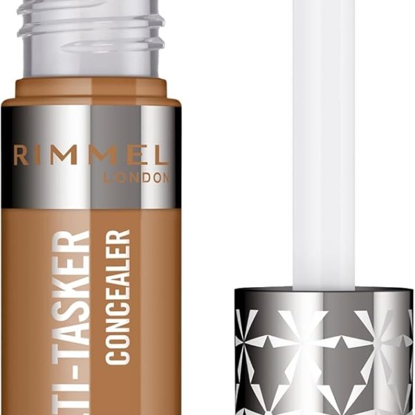 Rimmel London, Multi-Tasker Concealer, 090 Toffee, Crease-Proof, Transfer-Proof, Waterproof, Up To 24-Hour Wear, Vegan Formula, 0.33oz
