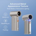 ⁦JISULIFE Portable Handheld Turbo Fan, 100 Speeds Adjustable Mini Personal Fan, 9000mAh USB Rechargeable Fan Battery Operated, LED Display, Metal Shell with Accessories Gifts for Men Women Travel-Brown⁩ - الصورة ⁦6⁩