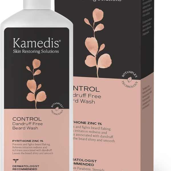 KAMEDIS Beard Wash - 6.7 Oz, Dandruff & Flake Free Ultimate Men's Shampoo, Contains Pyrithione Zinc & Salicylic Acid, Alleviates Itching & Irritation