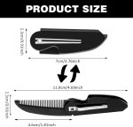 ⁦ALMEKAQUZ 4Pcs Folding Beard Comb,Portable Men's Beard Comb,Pocket Folding Comb,Travel Comb,Portable Beard Comb with Clip,Men's Beard Hair Care Styling Grooming (Black)⁩ - الصورة ⁦2⁩