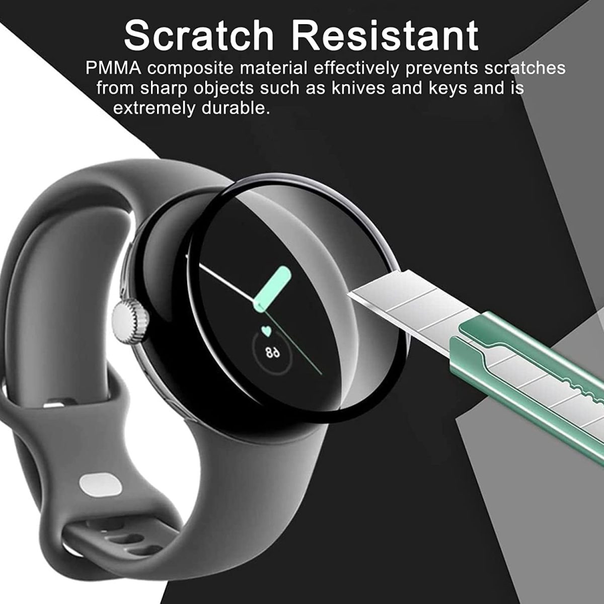 ⁦T Tersely 【3 Pack】 Screen Protector for Google Pixel Watch 3 41mm/45mm, Clear PMMA Curved Film, Soft Protective Full Coverage Film Accessories Compatible with Google Pixel Watch 3 2024 (41mm)⁩ - الصورة ⁦7⁩