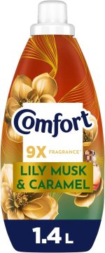 Comfort Concentrate Fabric Softener, Lily Musk & Caramel, 9x fragrance*, 1.4 L